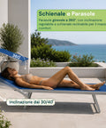 zendea lettino prendisole pieghevole in alluminio e textilene con tettuccio parasole 360 schienale reclinabile e portata 150kg ean 8056819032680