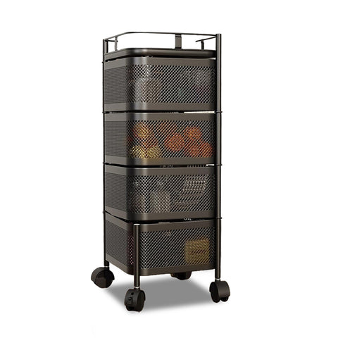 avilia home carrello multiuso richiudibile quadrato salvaspazio con ruote organizer con cestelli 345 ripiani nero o bianco ean 8052879012259