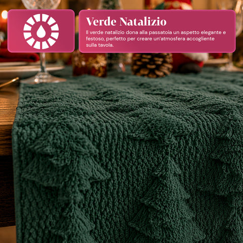saint joy runner natalizio 33x180 cm con alberi in rilievo rosso o verde ean 8050043128317