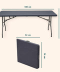 zendea tavolo pieghevole richiudibile a valigetta portatile effetto rattan in resina pp ean 8050030810614