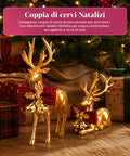 saint joy cervi dorati natalizi coppia in due dimensioni decorazione in abs ean 8050043128140