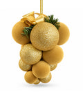 saint joy grappolo palline natale da appendere con 17 palline da 4 a 7 cm fiocco e gancio in filo in rosso oro o argento ean 8056819082258
