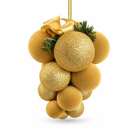saint joy grappolo palline natale da appendere con 17 palline da 4 a 7 cm fiocco e gancio in filo in rosso oro o argento ean 8056819082258