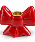 saint joy portacandela natalizio a forma di fiocco in ceramica oro o rosso ean 8056819081664