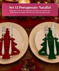 saint joy portaposate natalizi in feltro set 12 pezzi a forma di albero ean 8050043128027