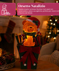 saint joy teddy beargift orsetto natalizio luminoso in scatola regalo luce led calda dimensioni 15x15x255 cm alimentazione a batterie ean 8050043127839
