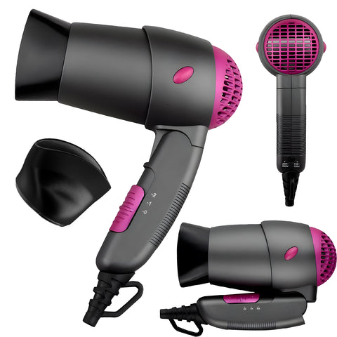 Phon da Viaggio 1200w Compatto con Manico Pieghevole e Doppia Tensione