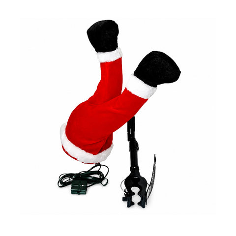 saint joy babbo natale incastrato nellalbero con gambe animate e musica ean 8050043128041