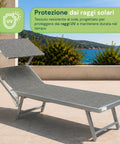 zendea lettino prendisole pieghevole in alluminio e textilene con tettuccio parasole 360 schienale reclinabile e portata 150kg ean 8056819032680
