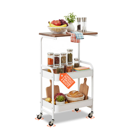 avilia carrello portaoggetti in metallo con mensola in legno e ruote ean 8056819053388