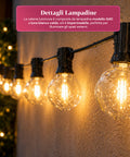 saint joy catena luminosa da esterno solare 15 m con 24 lampadine led g40 ean 8050043128577