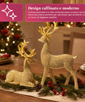 saint joy renne natalizie dorate set 2 pezzi in resina distesa ed eretta ean 8050043127983