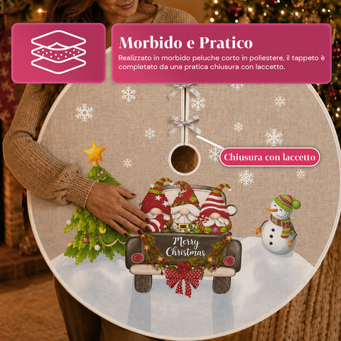 saint joy copri base albero di natale a120 cm in peluche 4 fantasie ean 8050043128331