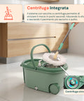 avilia home kit mocio rotante 360 con secchio 14l 46x27x22cm e centrifuga in acciaio include 2 testine in microfibra dosatore sapone e asta telescopica set lavapavimenti universale con ruote e scarico ean 8052879013140