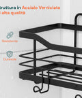 avilia home set 2 mensole adesive da parete in acciaio nero per bagno e cucina ean 8052879010668