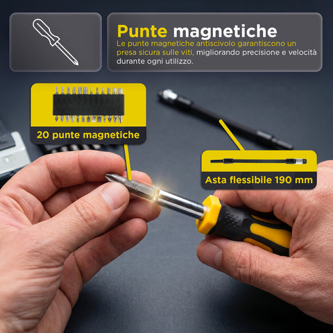 daimann set cacciaviti magnetici professionali 43 pezzi con valigetta kit giraviti con magnetizzatore e smagnetizzatore punte antiscivolo e impugnatura ergonomica ean 8056590070451