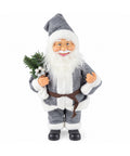 saint joy babbo natale 60 cm decorativo con ramo di pino e decori natalizi statua natalizia dettagliata in 4 varianti rosso eschimese bianco grigio ean 8056819080575