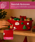 saint joy cestino natalizio in corda di cotone rosso 30x20x12 cm con manici ean 8050043128102