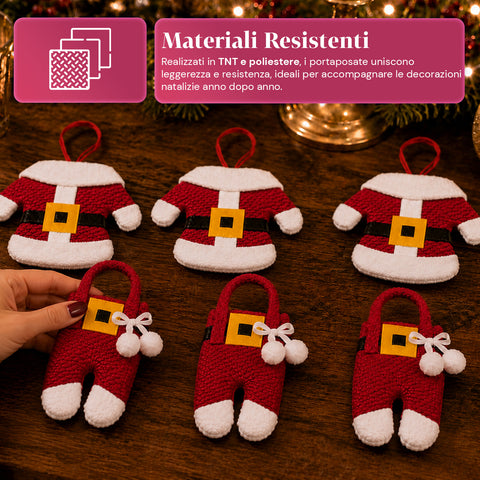 saint joy portaposate natalizi babbo natale set 6 pezzi in tnt e poliestere ean 8050043128065