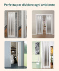 garden friend porta a soffietto bianca 85x215 cm in pvc con inserti ps e chiusura a chiave ean 8023755042714