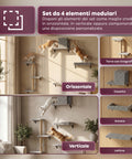 puppy lovers parco giochi verticale da parete per gatti percorso a muro in legno multistrato e sisal naturale parete attrezzata salvaspazio con rivestimento morbido ean 8054806950856