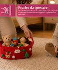 saint joy cestino natalizio in corda di cotone rosso 30x20x12 cm con manici ean 8050043128102