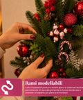 saint joy ghirlanda natalizia a55 cm con pigne e bacche rosse rami modellabili ean 8050043128508