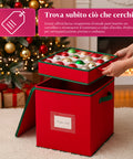 saint joy organizer per 64 palline di natale in tessuto oxford e tnt con coperchio e manici ean 8050043127556