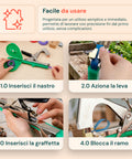 zendea kit legatrice per piante professionale con 40 nastri bicolore e 10 000 graffette macchina legatrice in acciaio 31 cm impugnatura ergonomica e apertura regolabile ean 8050030810553