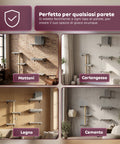 puppy lovers parco giochi verticale da parete per gatti percorso a muro in legno multistrato e sisal naturale parete attrezzata salvaspazio con rivestimento morbido ean 8054806950856