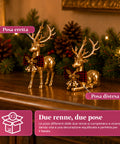 saint joy cervi dorati natalizi coppia in due dimensioni decorazione in abs ean 8050043128140