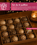 saint joy palline di natale set 16 pezzi assortiti a6 cm oro o argento ean 8050043128249