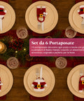 saint joy portaposate natalizi babbo natale set 6 pezzi in tnt e poliestere ean 8050043128065