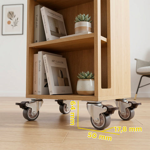 daima set 4 ruote universali piroettanti da 50 mm ruote girevoli a 360 in gomma e acciaio portata 200 kg kit completo con viti e cacciavite ean 8056590070529