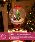 saint joy lanterna natalizia con luci led effetto neve e insegna polo nord ean 8050043127921