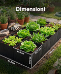 zendea orto rialzato in tessuto 480l con 8 scomparti in acciaio inox 304 182x91 cm per verdure e piante e pronto alluso ean 8050030810515