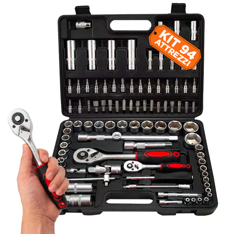 daimann set 94 attrezzi da lavoro in cromo vanadio con valigetta professionale per auto e moto ean 8056590070505