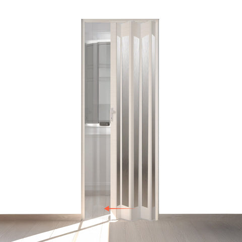 garden friend porta a soffietto bianca 85x215 cm in pvc con inserti ps e chiusura a chiave ean 8023755042714