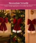saint joy fiocco albero di natale in velluto rosso con doppia coda 2 misure ean 8050043128515