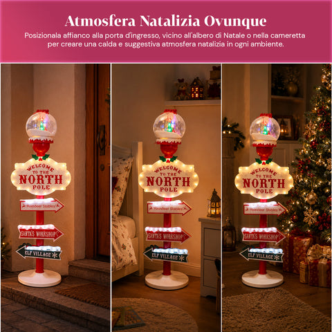 saint joy lanterna natalizia con luci led effetto neve e insegna polo nord ean 8050043127921