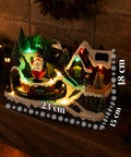 saint joy litville villaggio di natale illuminato led con trenino in movimento e babbo natale rotante 8 melodie natalizie 23x15x18 cm a batteria ean 8050043127709