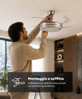 wintem ventilatore da soffitto con pale in abs richiudibili e luce led 72w dimmerabile 32w silenzioso telecomando e 6 velocita ean 8052286432312