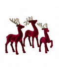 saint joy renne natalizie in velluto rosso set 3 pezzi decorazione da tavolo ean 8050043128300