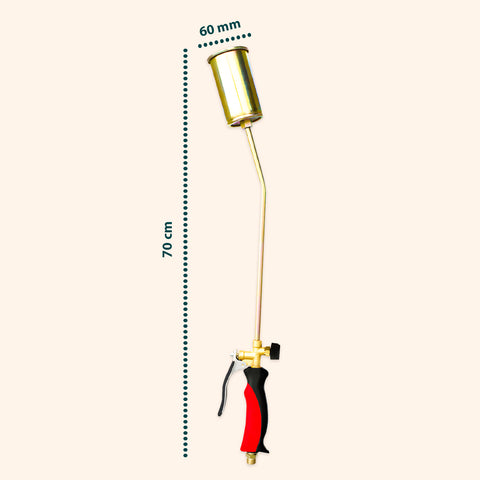 Cannello a Gas 70cm con Bruciatore ø60mm e Leva Rapida per Uso Professionale