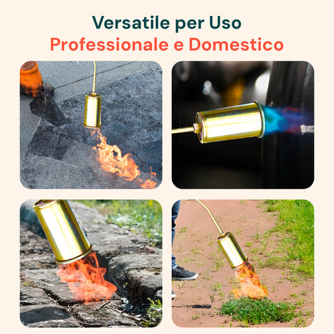 Cannello a Gas 70cm con Bruciatore ø60mm e Leva Rapida per Uso Professionale