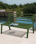 Panca Montecarlo Verde In Acciaio Verniciato Con Design Moderno