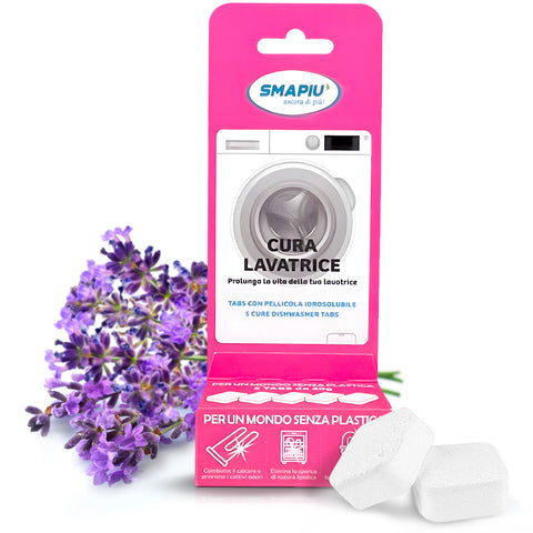 Set 5 Pastiglie Cura Lavatrice per Pulizia Calcare, Grasso, Odori e Residui Detersivo Ean-8033765130448