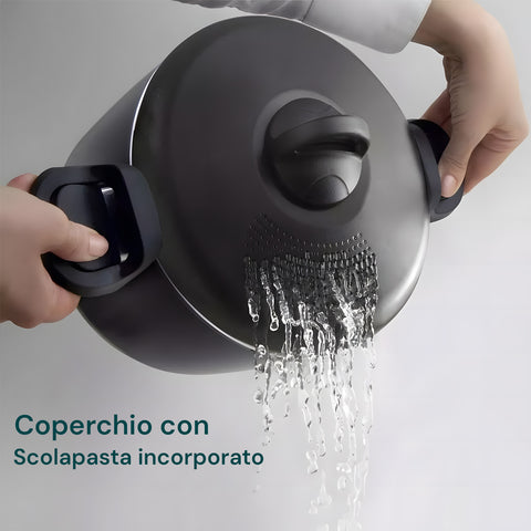 Pentola Con Scolapasta Antiaderente In Alluminio 22cm 5l