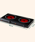 Piano cottura a infrarossi con doppia piastra dal design elegante nero, 2400W per prestazioni elevate e stile moderno in cucina