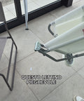 Lettino Reclinabile Pieghevole con Schienale Regolabile, Ruote, Cuscino e Struttura Leggera Ean-8023755054328